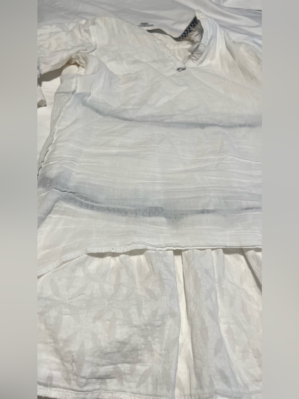 Tommy Bahama Women’s Embroidered White /Navy Tiered Cotton Mini Dress Size S/P - Picture 9 of 13